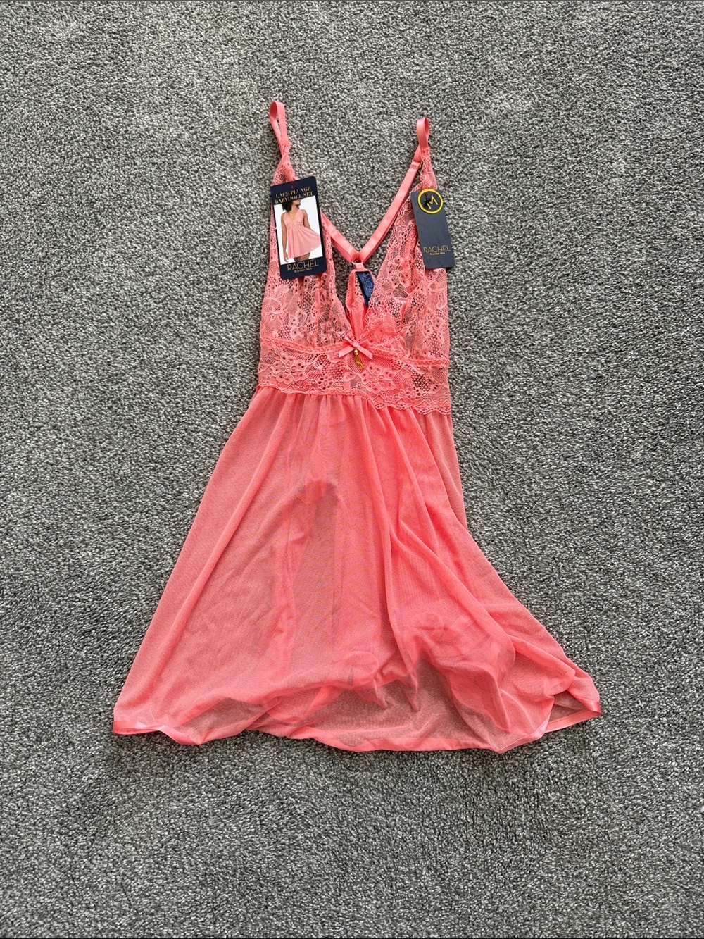 RACHEL Rachel Roy Peach Lace Chemise